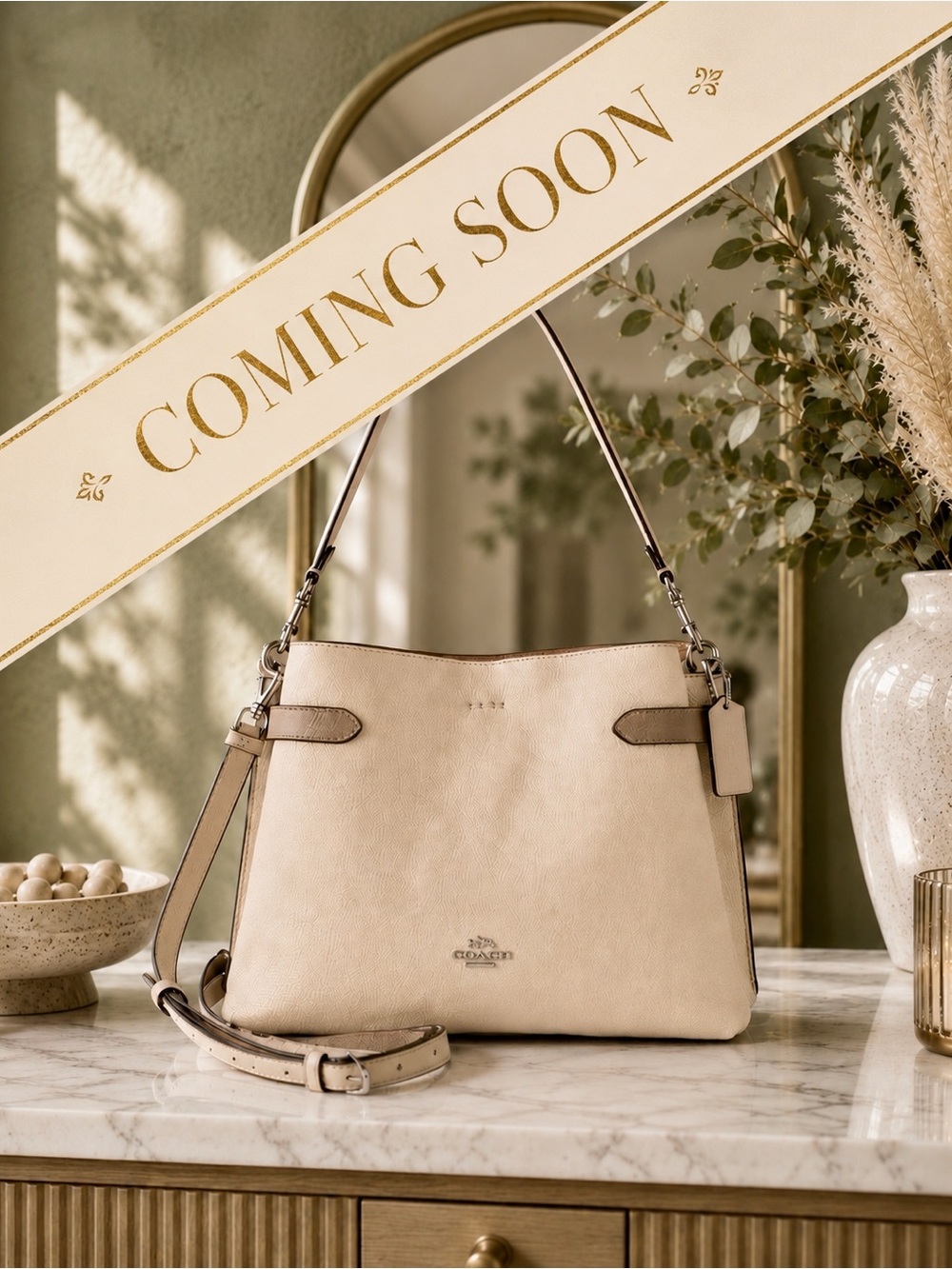 COMING SOON | COACH Hanna Carryall Satchel Crossbody | Light Saddle Multi Ivory